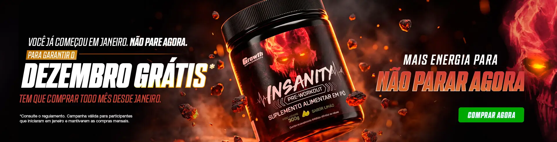 Insanity mais energia para não parar agora - Growth Supplements