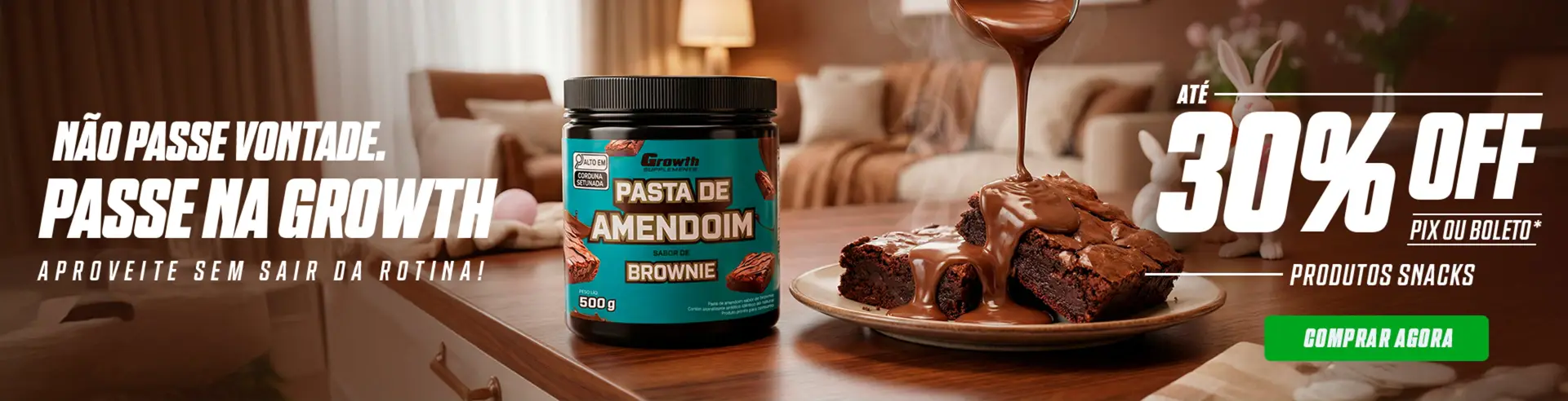 Páscoa - desconto em SNACKS da Growth Supplements!