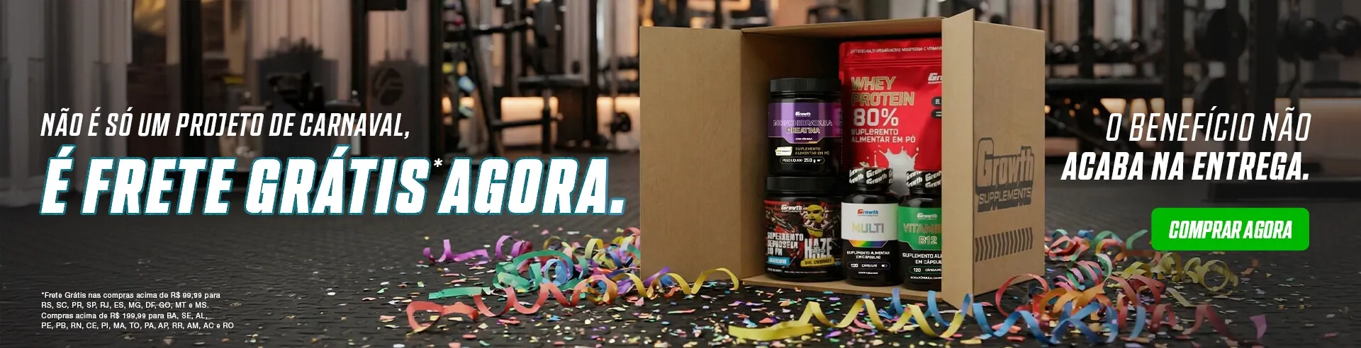 Frete grátis agora - Growth Supplements