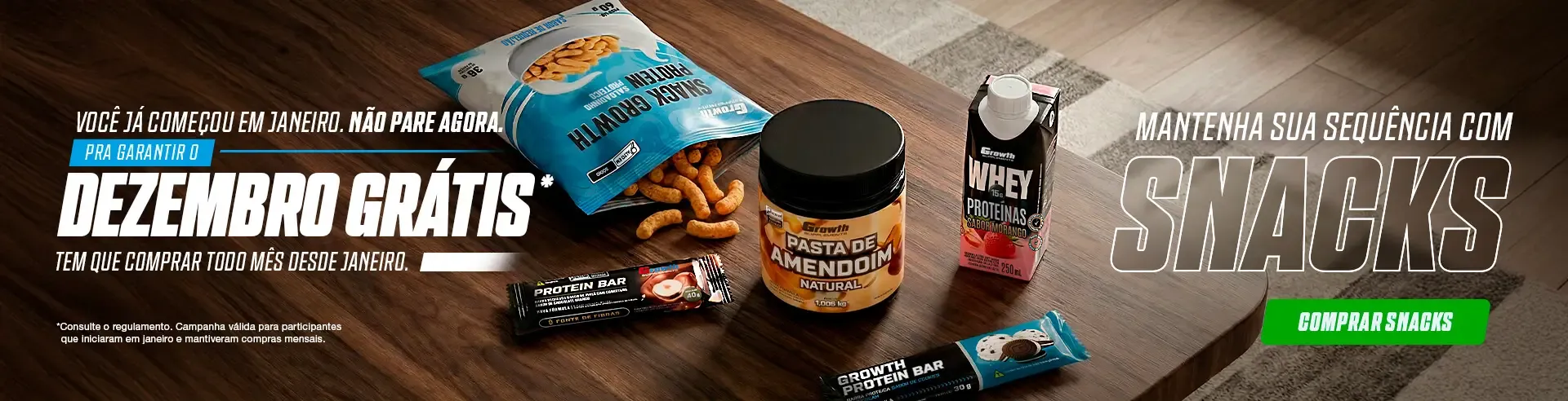 Mantenha sua sequência com Snacks - Growth Supplements